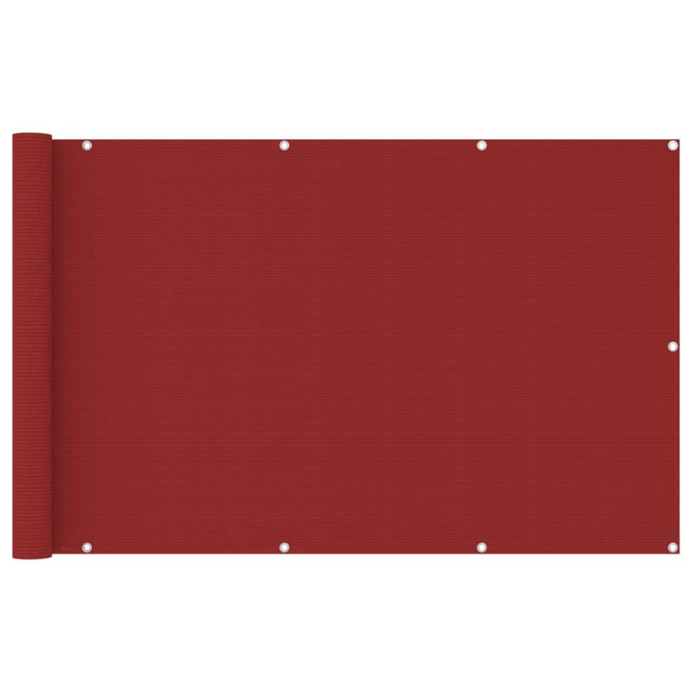 vidaXL Balkongskärm röd 120x600 cm HDPE