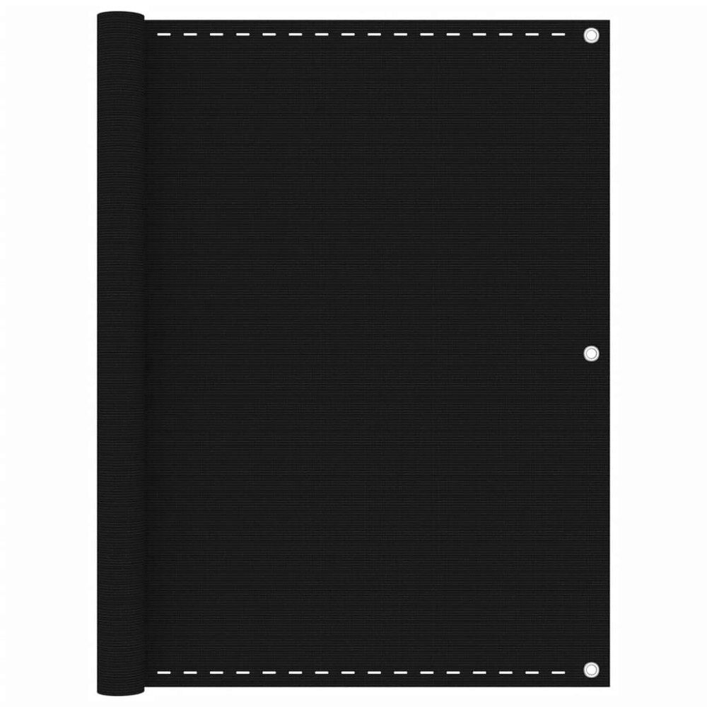 vidaXL Balkongskärm svart 120x400 cm HDPE