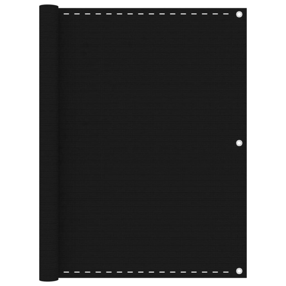 vidaXL Balkongskärm svart 120x500 cm HDPE