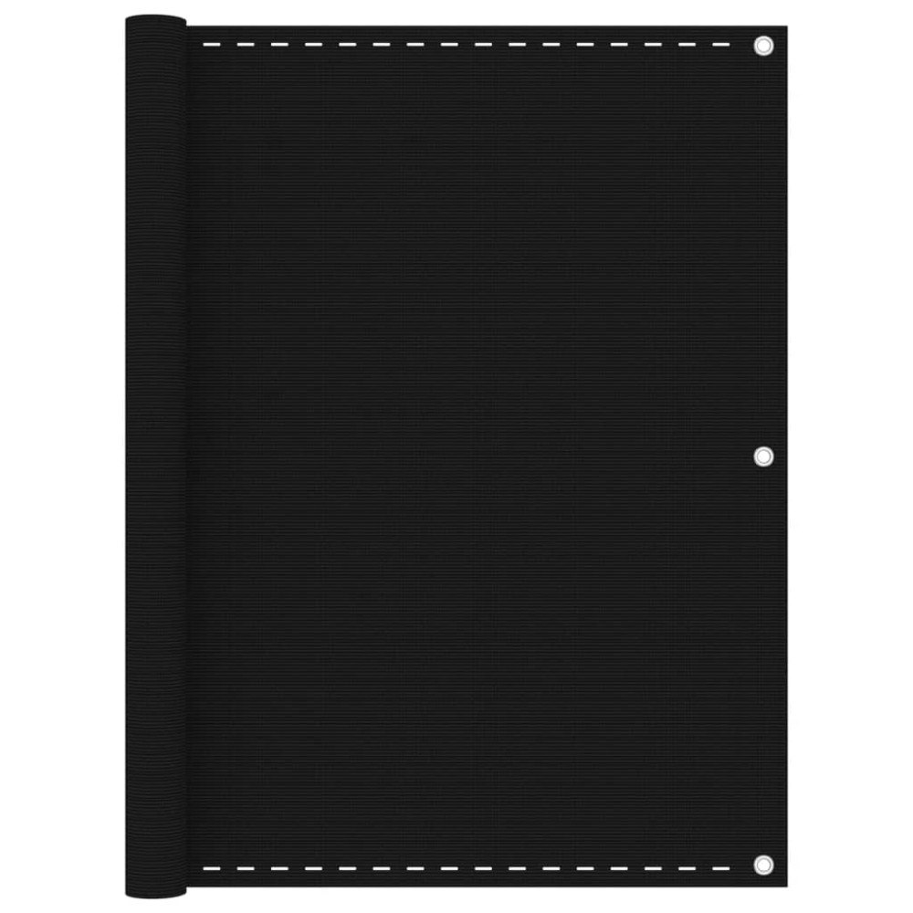 vidaXL Balkongskärm svart 120x600 cm HDPE