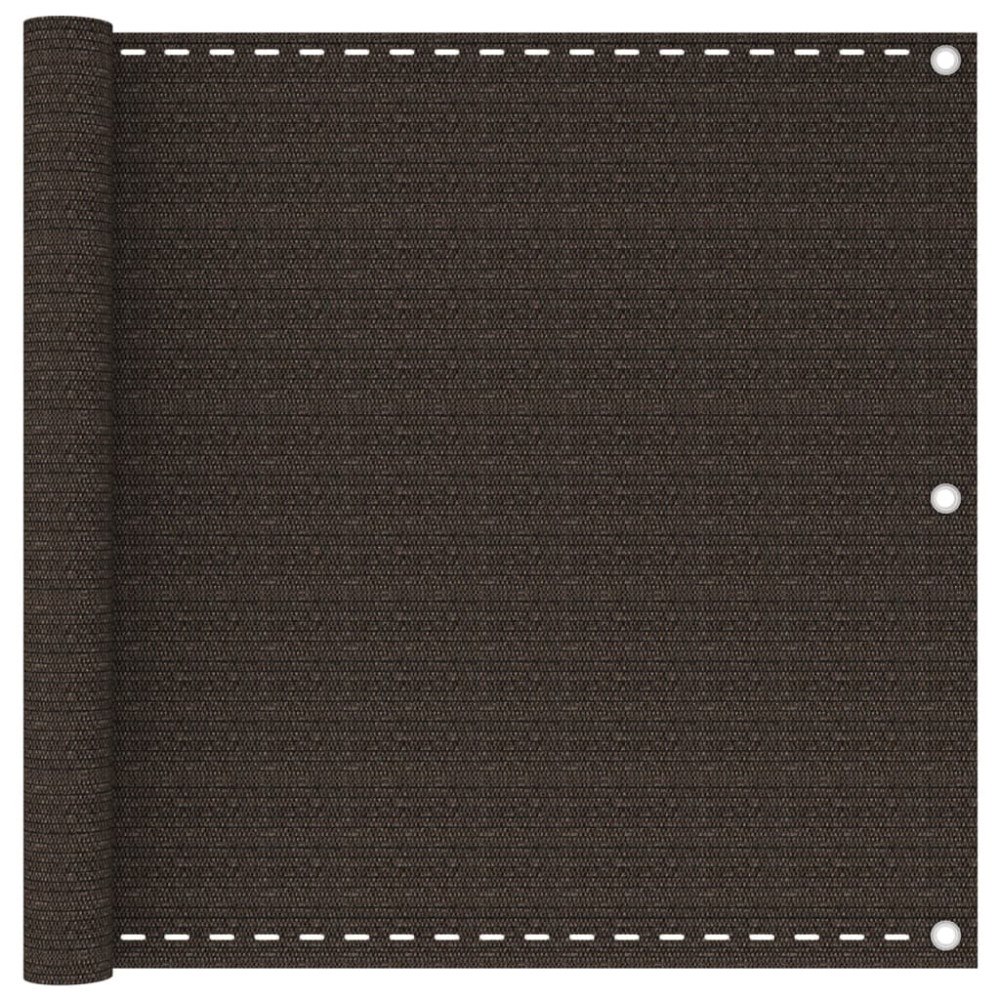 vidaXL Balkongskärm brun 90x600 cm HDPE