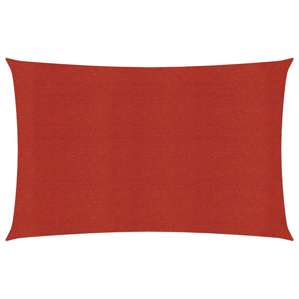 vidaXL Solsegel 160 g/m² röd 2,5x3,5 m HDPE