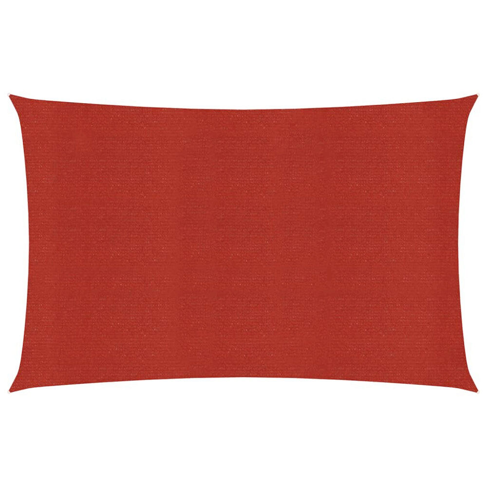vidaXL Solsegel 160 g/m² röd 2,5x5 m HDPE