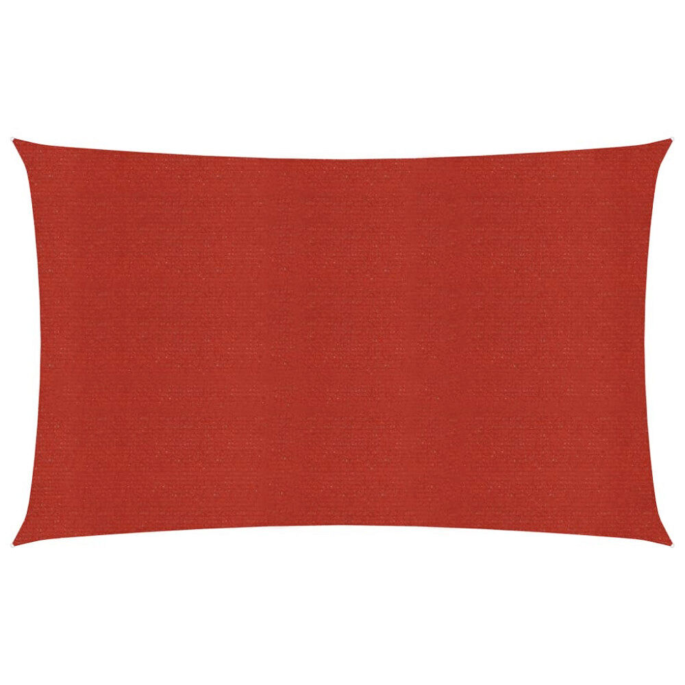 vidaXL Solsegel 160 g/m² röd 3x5 m HDPE