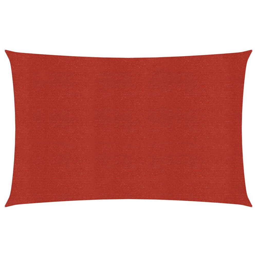 vidaXL Solsegel 160 g/m² röd 3,5x5 m HDPE