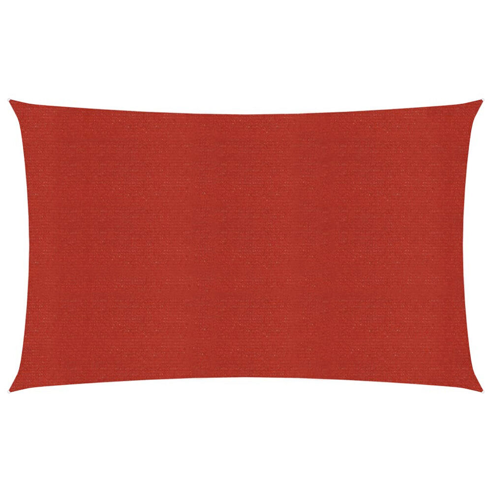 vidaXL Solsegel 160 g/m² röd 4x7 m HDPE