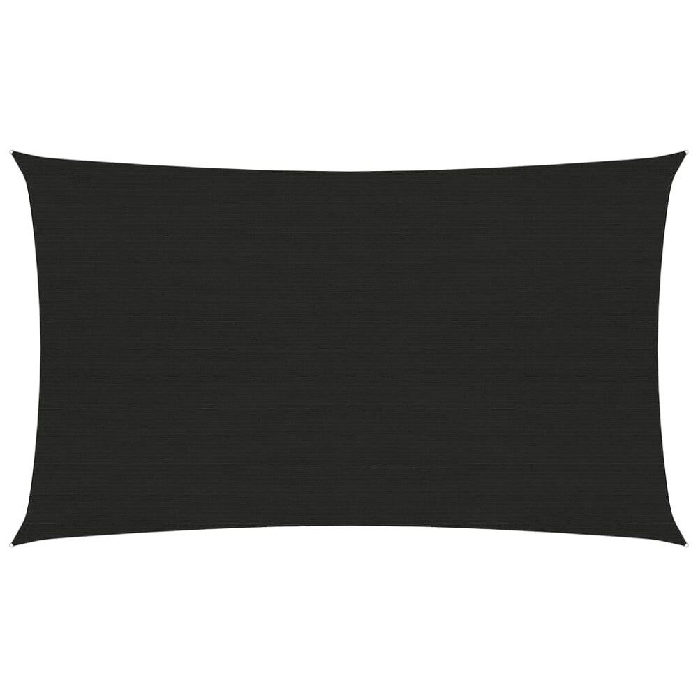 vidaXL Solsegel 160 g/m² svart 4x7 m HDPE