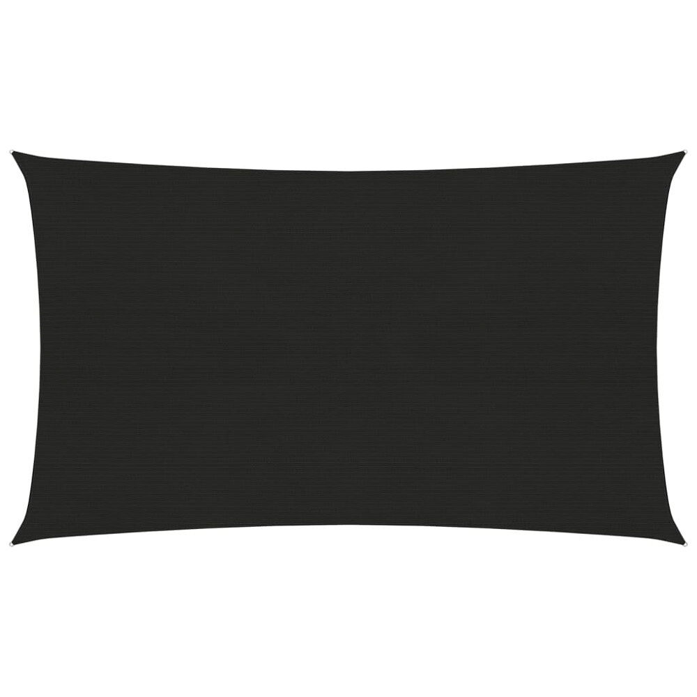 vidaXL Solsegel 160 g/m² svart 5x8 m HDPE