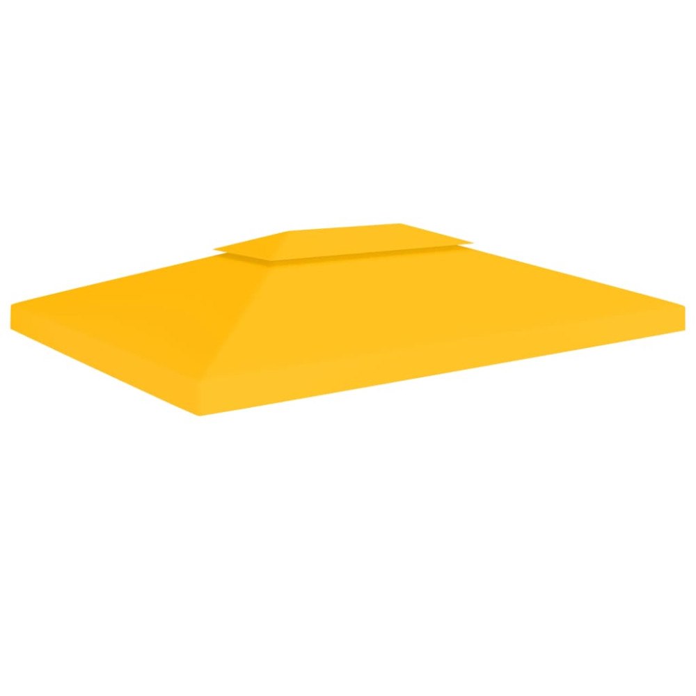 vidaXL Paviljongtak med ventilering 310 g/m² 4x3 m gul