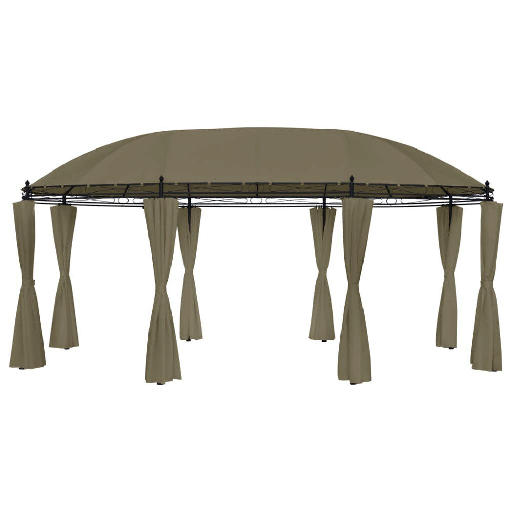vidaXL Paviljong med draperier 520x349x255 cm taupe 180 g/m²