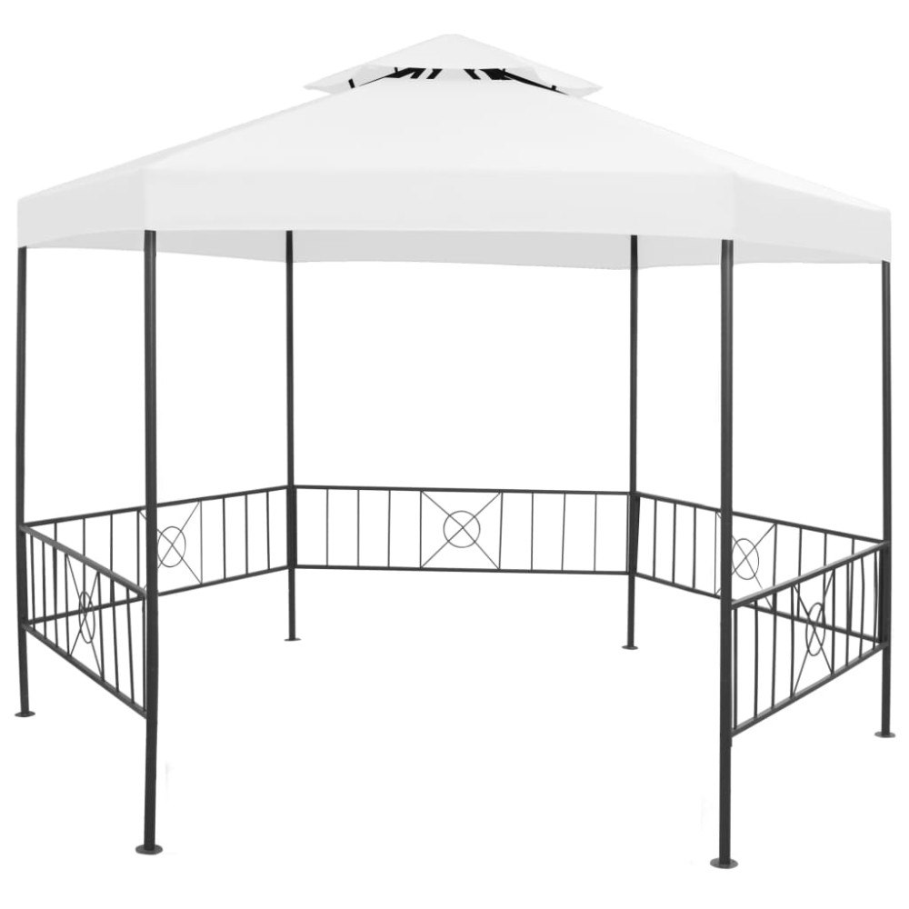 vidaXL Paviljong 323x275x265 cm vit 180 g/m²