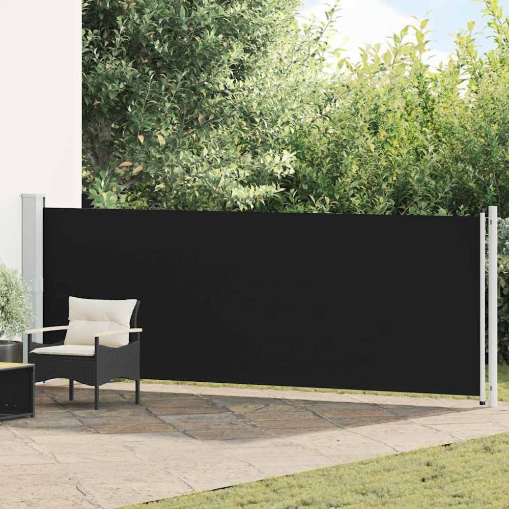 vidaXL Infällbar sidomarkis 140x600 cm svart