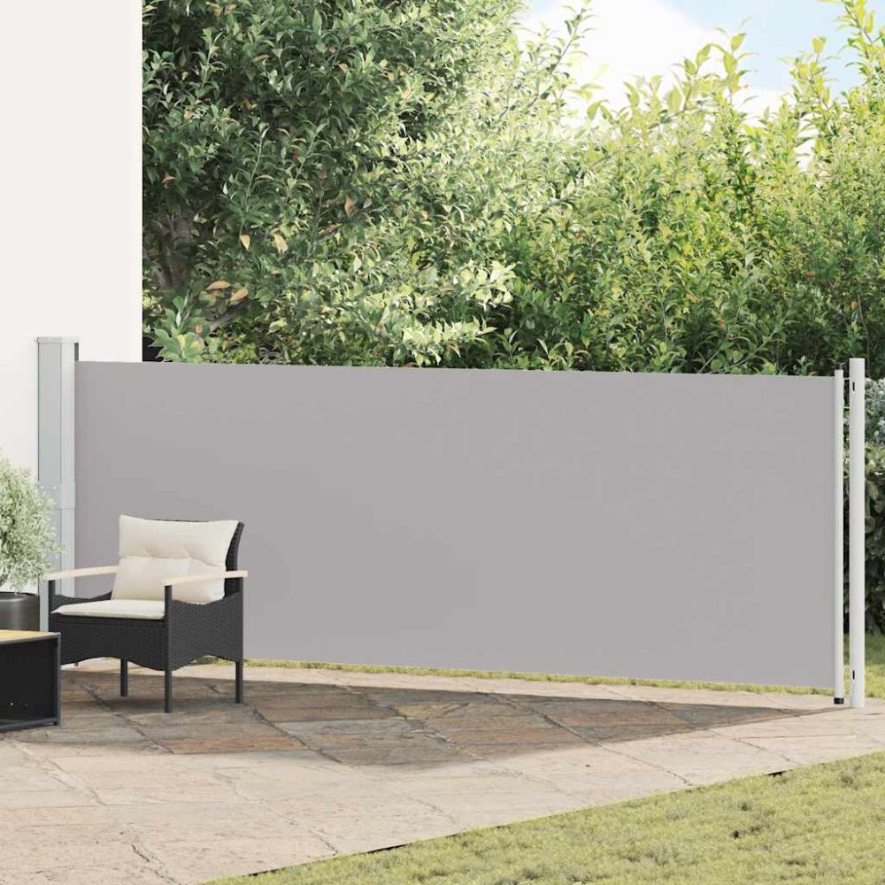 vidaXL Infällbar sidomarkis 140x600 cm grå