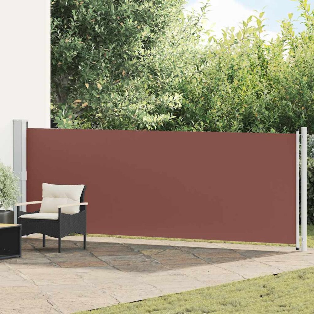 vidaXL Infällbar sidomarkis 140x600 cm brun