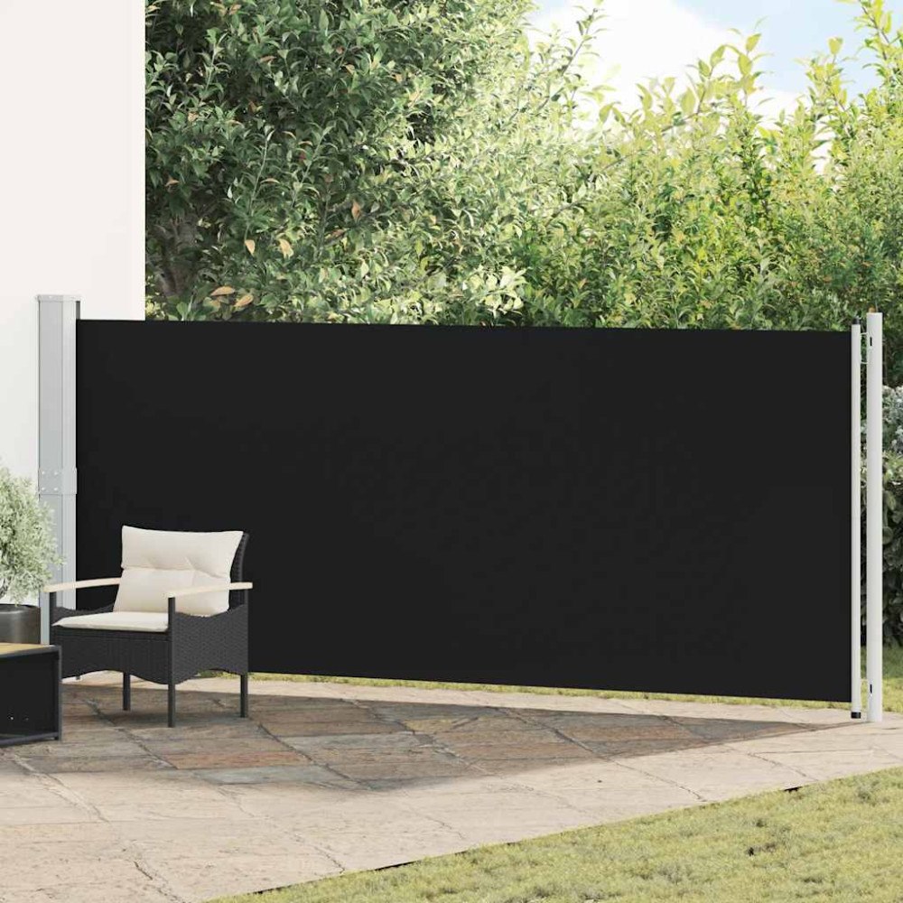 vidaXL Infällbar sidomarkis 600x160 cm svart