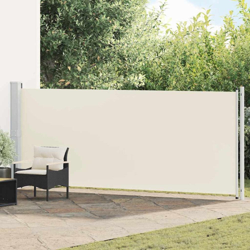 vidaXL Infällbar sidomarkis 614x160 cm gräddvit