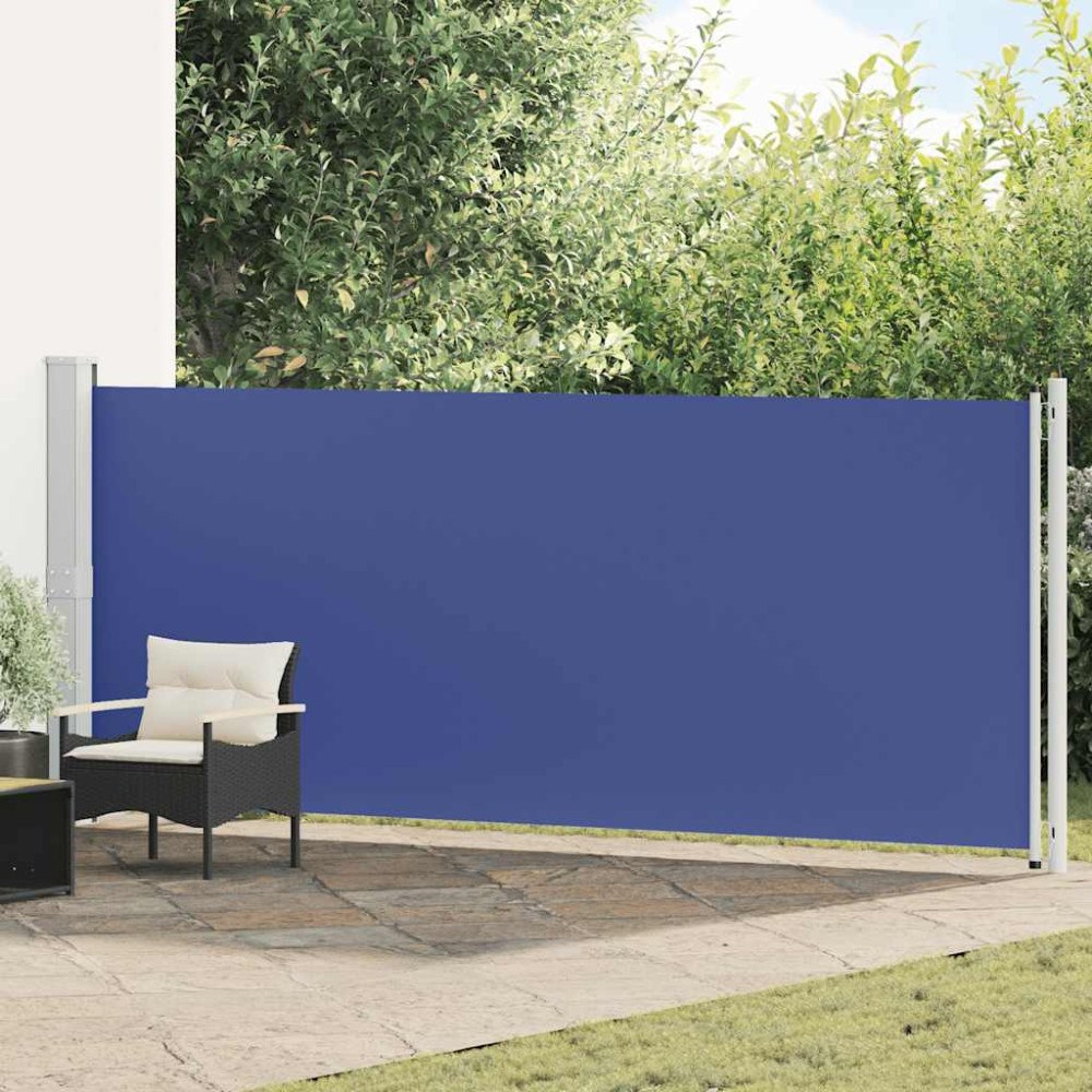 vidaXL Infällbar sidomarkis 600x160 cm blå