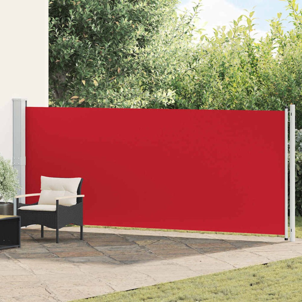 vidaXL Infällbar sidomarkis 600x160 cm röd