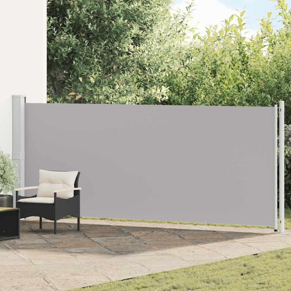 vidaXL Infällbar sidomarkis 614x160 cm grå