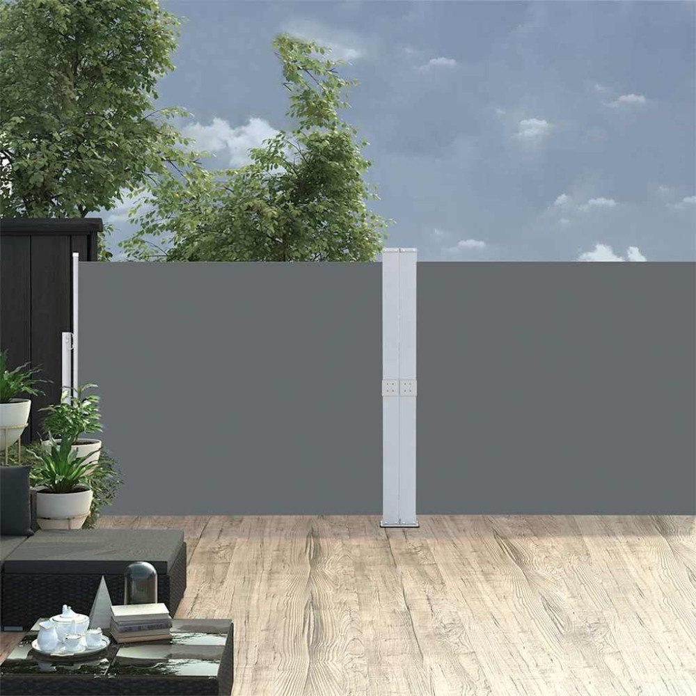 vidaXL Infällbar sidomarkis 140x1200 cm antracit