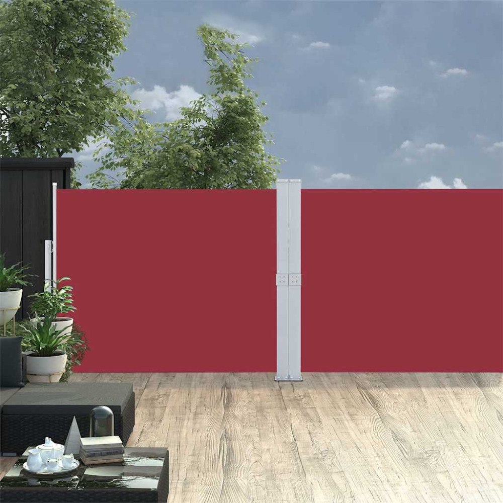 vidaXL Infällbar sidomarkis 140x1200 cm röd