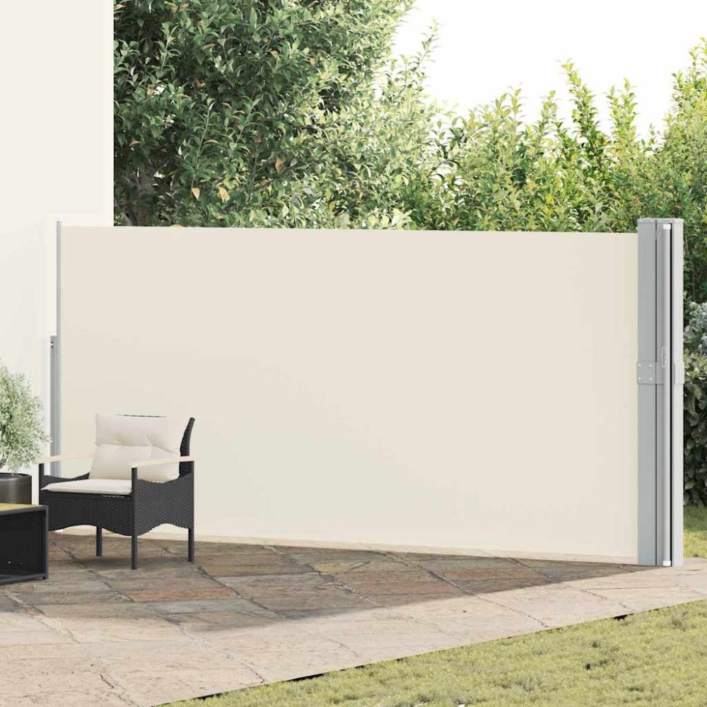 vidaXL Infällbar sidomarkis 170x1200 cm gräddvit