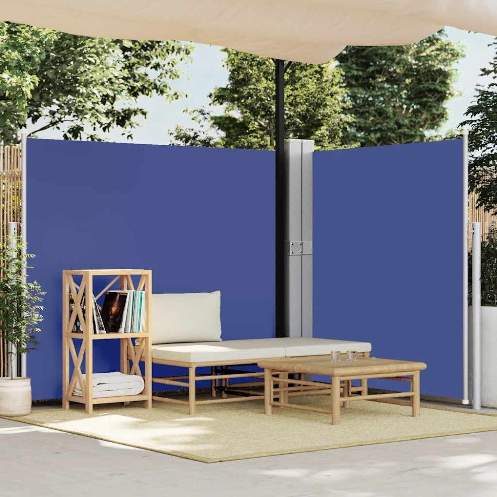 vidaXL Infällbar sidomarkis 170x1200 cm blå