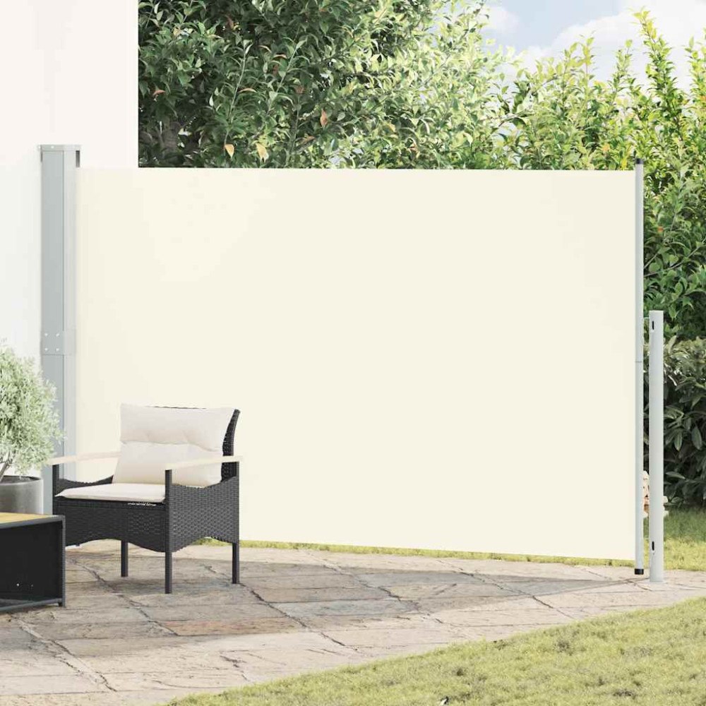 vidaXL Infällbar sidomarkis 180x314 cm gräddvit