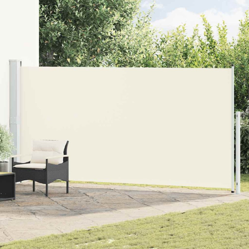 vidaXL Infällbar sidomarkis 180x514 cm gräddvit