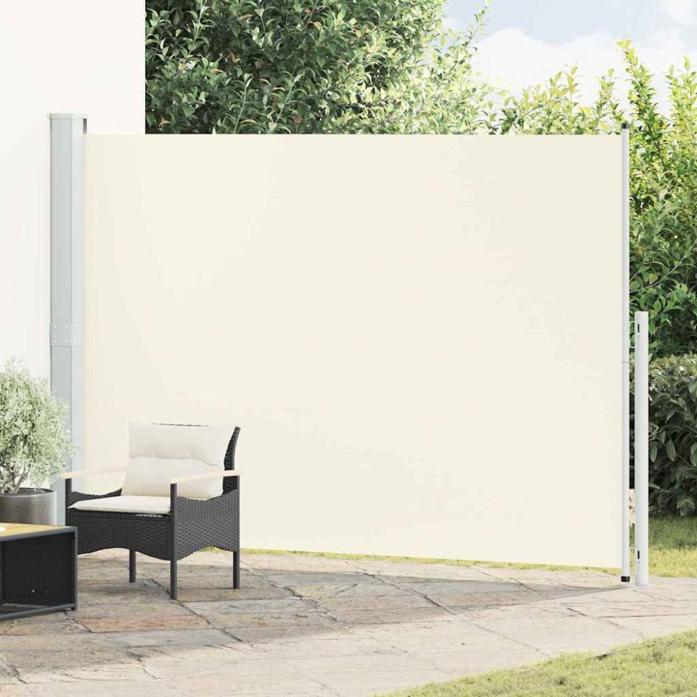 vidaXL Infällbar sidomarkis 200x314 cm gräddvit