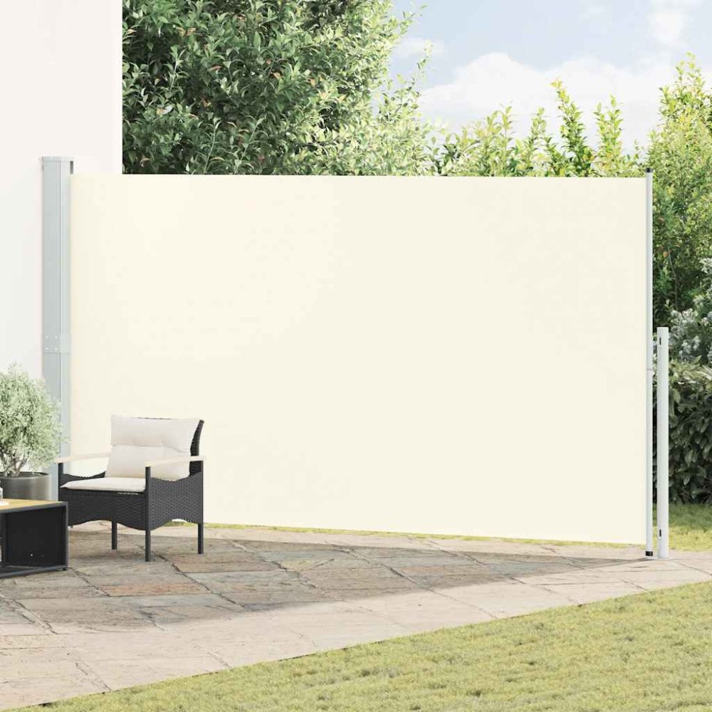 vidaXL Infällbar sidomarkis 200x500 cm gräddvit
