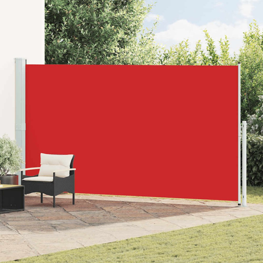 vidaXL Infällbar sidomarkis 200x500 cm röd