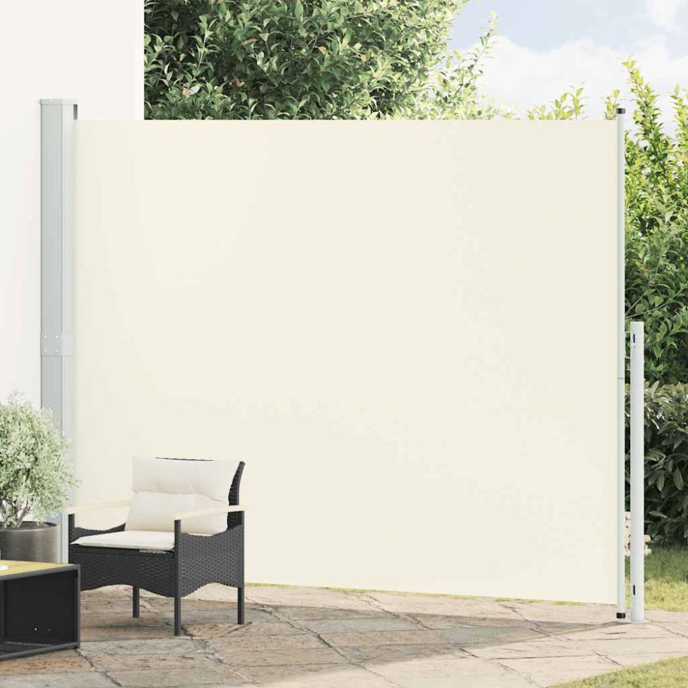 vidaXL Infällbar sidomarkis 220x314 cm gräddvit