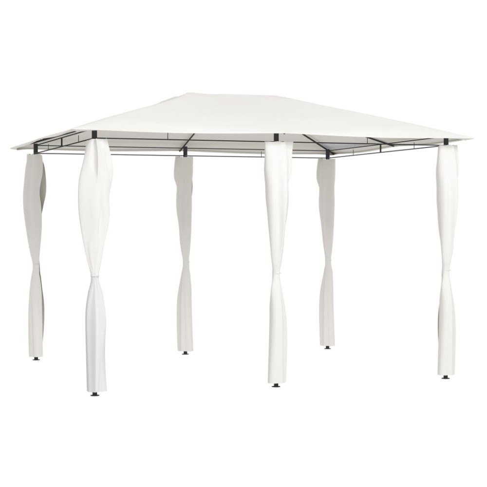 vidaXL Paviljong med stolpar 3x4x2,6 m gräddvit 160 g/m²