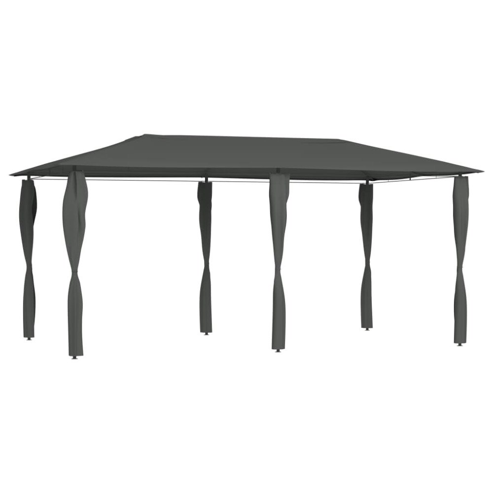 vidaXL Paviljong med stolpar 2,98x5,3x2,59 m antracit 160 g/m²