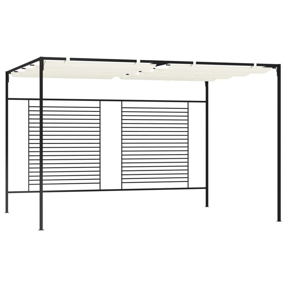 vidaXL Paviljong med infällbart tak 3x4x2,3 m gräddvit 180 g/m²