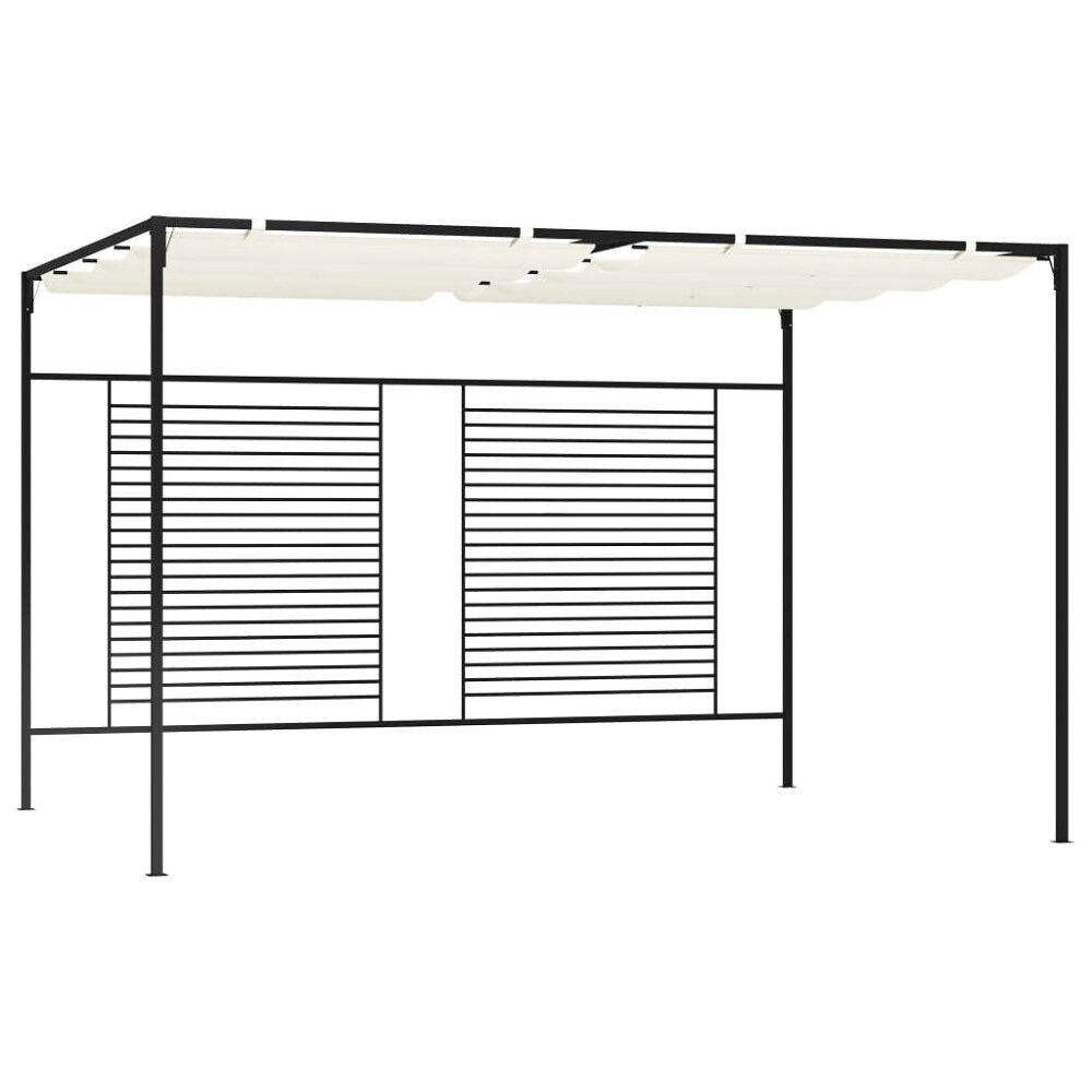 vidaXL Paviljong med infällbart tak 3x4x2,3 m gräddvit 180 g/m²