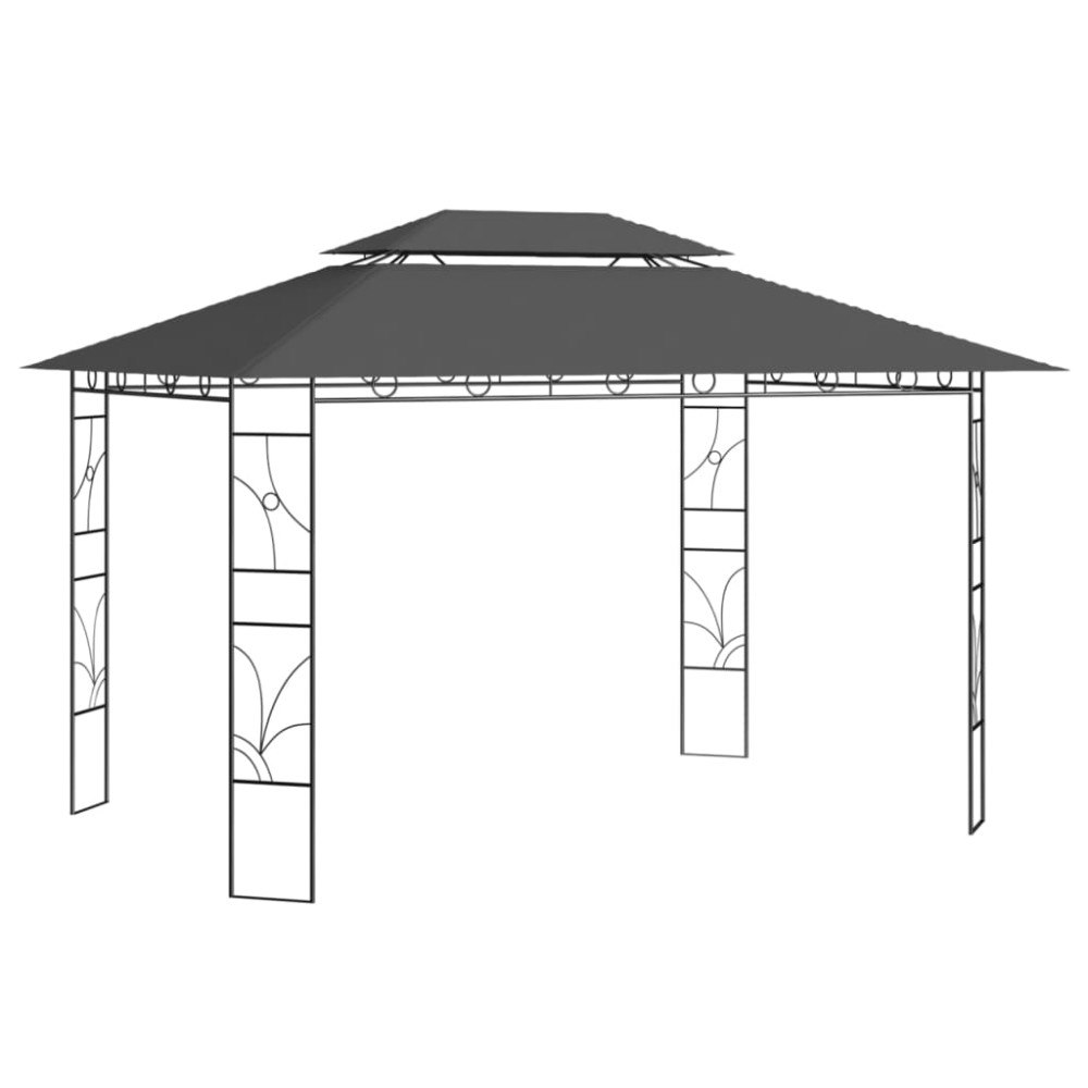 vidaXL Paviljong 4x3x2,7 m antracit 160 g/m²