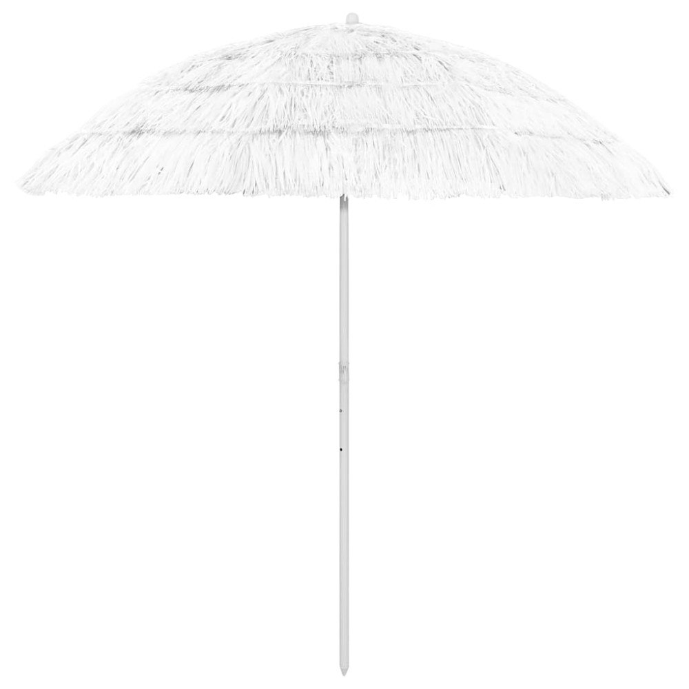 vidaXL Strandparasoll Hawaii vit 240 cm