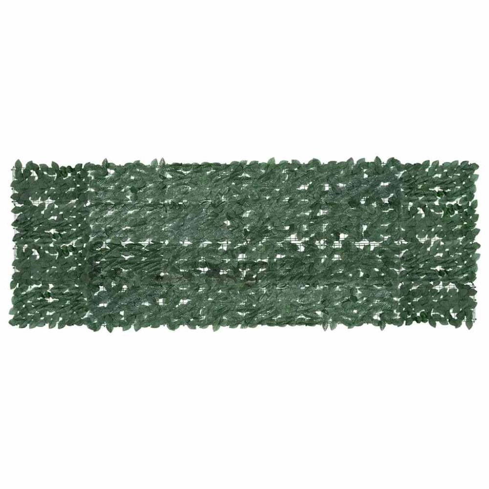 vidaXL Balkongskärm mörkgröna blad 300x100 cm