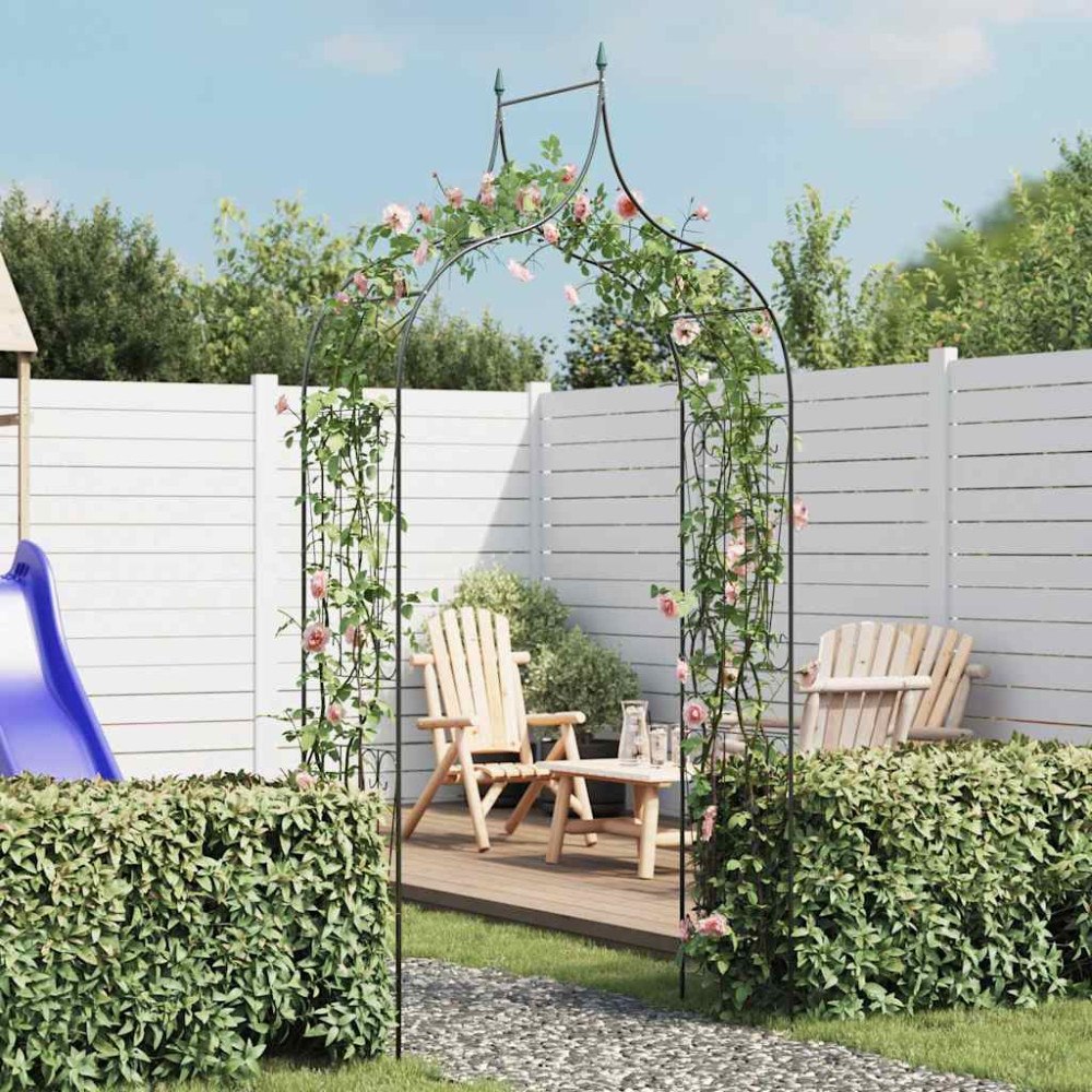 vidaXL Pergola för klätterväxter mörkgrön