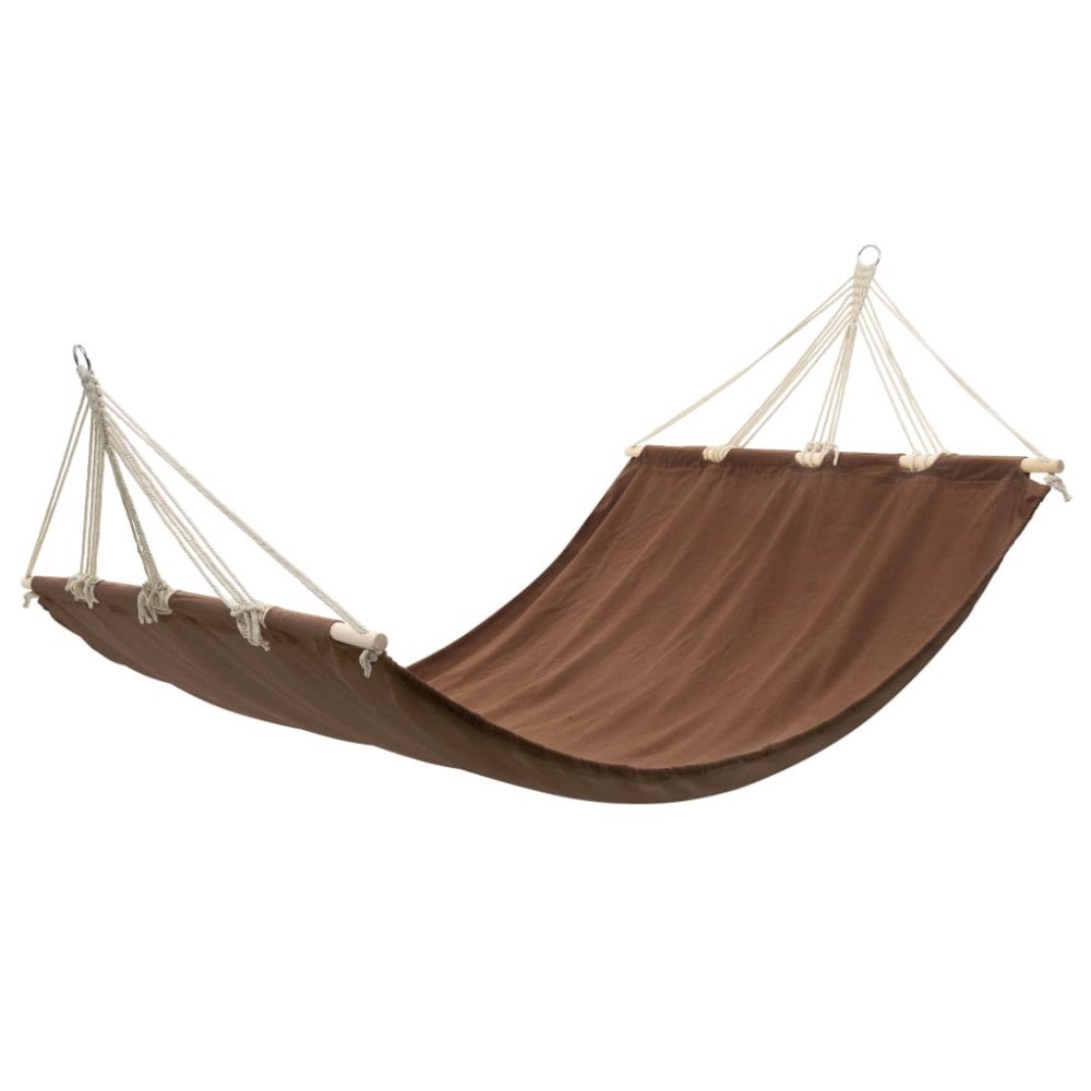 vidaXL Hängmatta med trästång 210x150 cm Brun