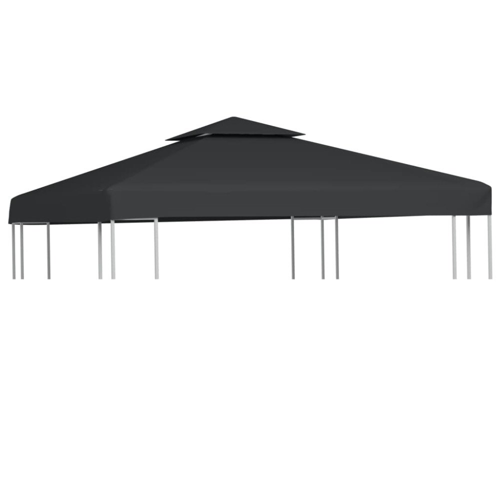 vidaXL Paviljongtak 310 g/m² mörkgrå 3 x 3 m