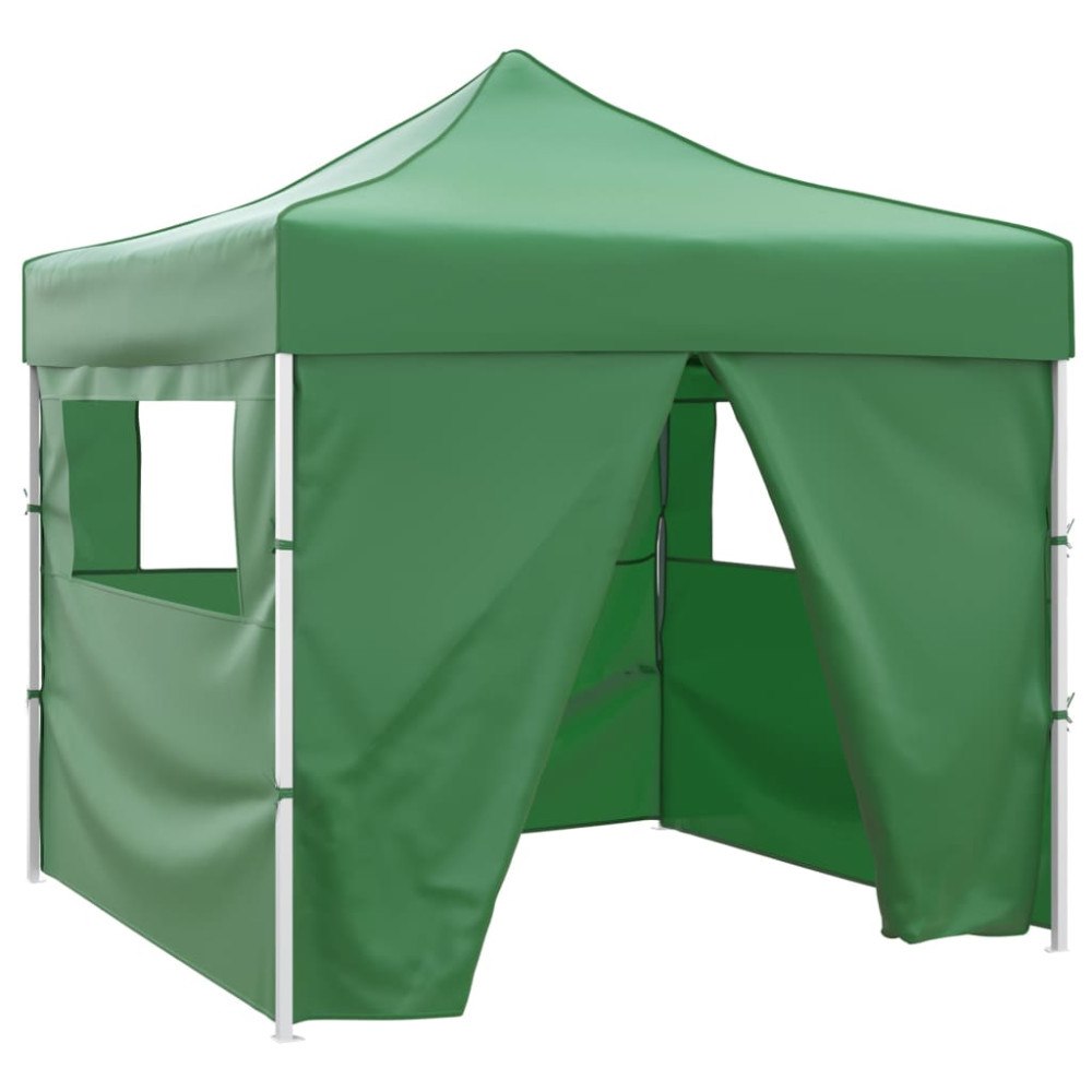 vidaXL Hopfällbart tält 3 x 3 m 4 väggar grön