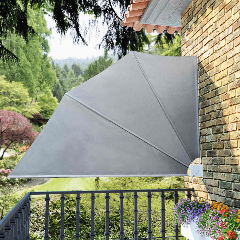 vidaXL Sidomarkis för balkong grå 160x240 cm