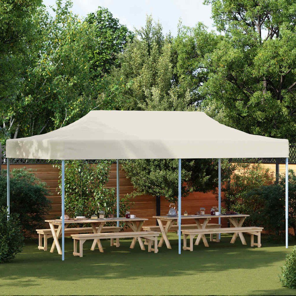vidaXL Pop-Up hopfällbart partytält 3x6 m gräddvit