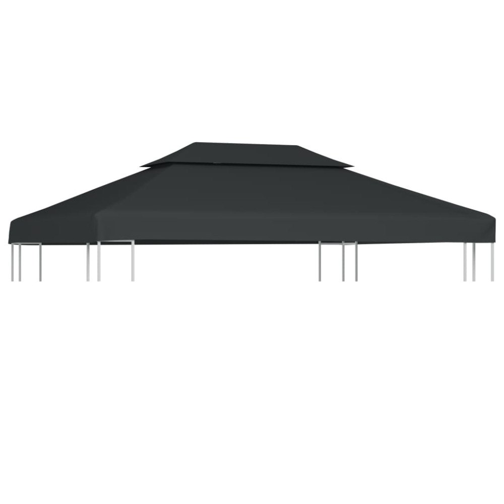 vidaXL Paviljongtak med ventilering 310 g/m² 4x3 m antracit