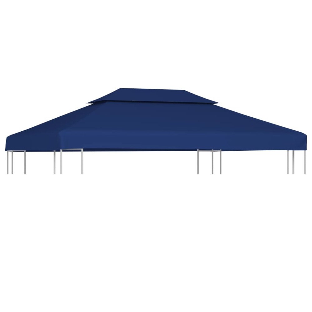 vidaXL Paviljongtak med ventilering 310 g/m² 4x3 m blå