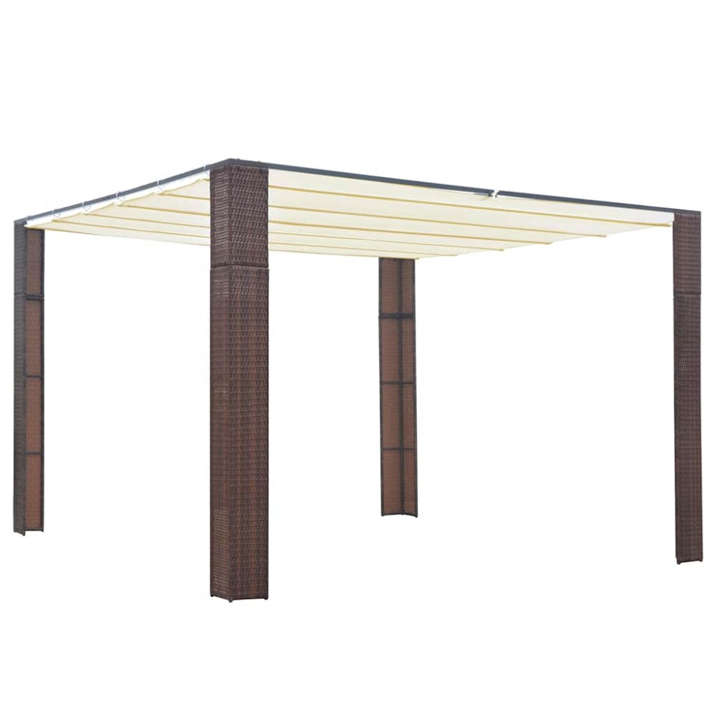 vidaXL Paviljong med tak konstrotting 300x300x220 cm brun och gräddvit