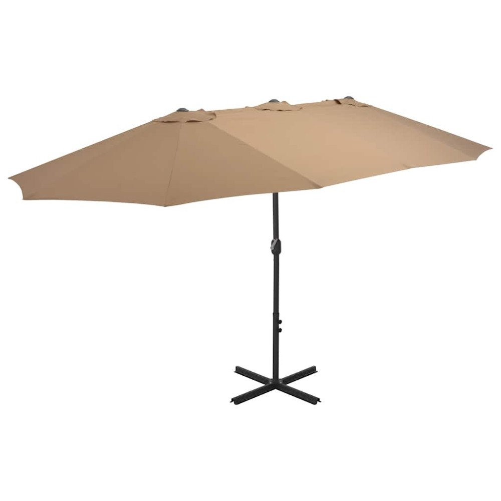 vidaXL Trädgårdsparasoll med aluminiumstång 460x270 cm taupe